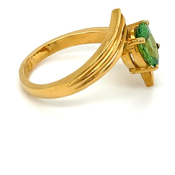 Tsavorite 1.37ct Solid 22K Yellow Gold Ring - Picture 4 of 8
